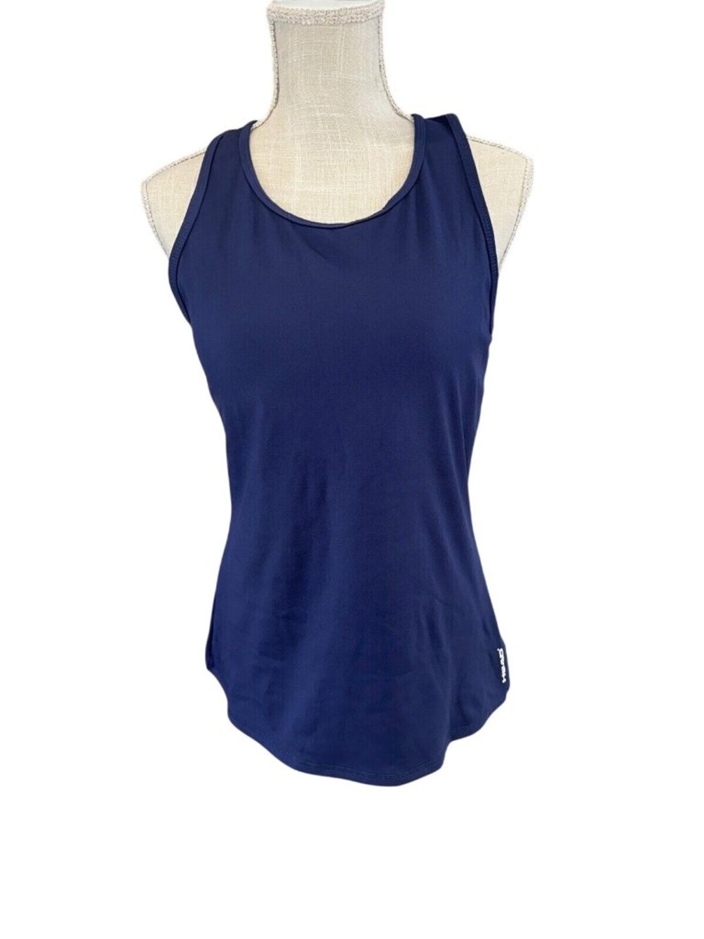 Head Womens Racerback Tank Top Blue Polyester & Spandex L